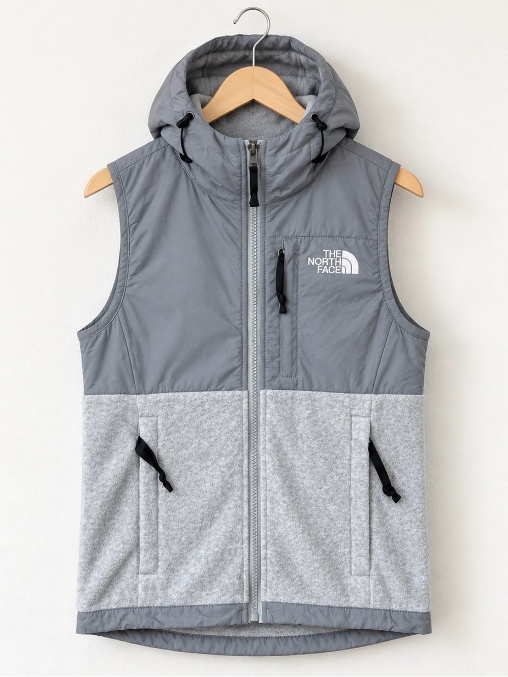 The North Face Girls Two-Tone Gray Hooded Vest
